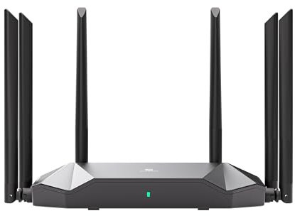 Groword WiFi 6 Router AX3000 Internet de alta velocidad-802.11ax compatible con WiFi6 y WiFi5, 2.4G y 5.8G, 8 SSID, AP y modos repetidores, VPN e IPTV, malla fácil, 6 antenas omnidireccionales, a