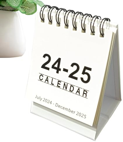 Stehender Tischkalender 2024-2025,Tischkalender | Monatliche Änderungszeiten, Juli 2024 bis Dezember 2025 Tischkalender, umgedreht