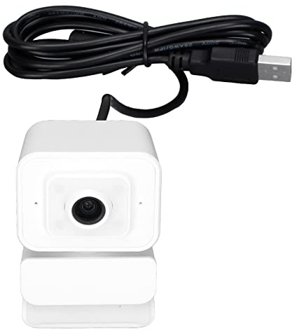 Rankomu USB Computer Webcam Hohe Auflösung 1080P Webcam, USB Computer Kamera mit Mikrofon, 360° Drehung, Ideal für Live-Übertragung, Online-Klasse, Meeting, 30fps, Weiß