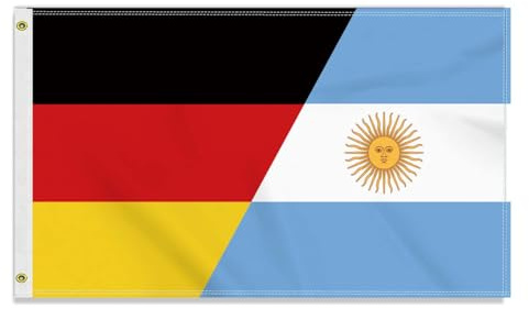 Große 90×150 CM Deutschland Argentinien Flagge, großes 150D Deutsch Argentiniens Freundschafts banner,Strapazierfähige Deutschlandfahne Doube-Seitendruck Dekor Messingösen large Argentina