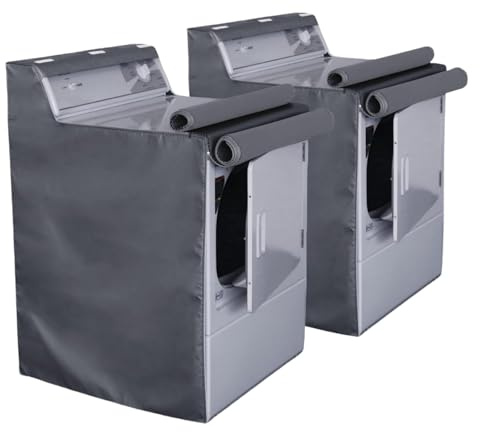 Ericlin Fundas para lavadora y secadora, cubierta de lavadora de carga superior, cubierta protectora para secadora, a prueba de polvo, diseño de cremallera impermeable para un fácil uso, ajuste para