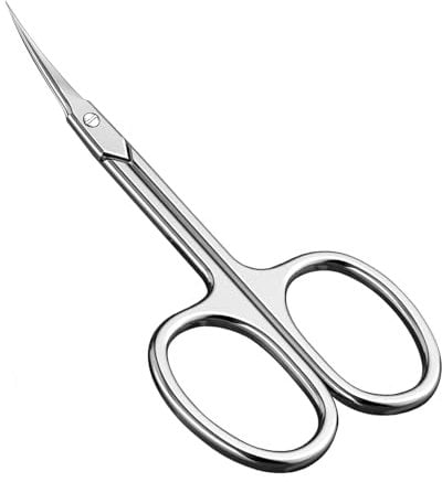 CGBE Ciseaux à Cuticules Professionnels en Acier Inoxydable, Ciseaux Coupe Cuticules Lame Incurvée Extra Tranchant, Extra Fine, pour Peaux Mortes, Cuticules, Sourcils, Cils, Argenté