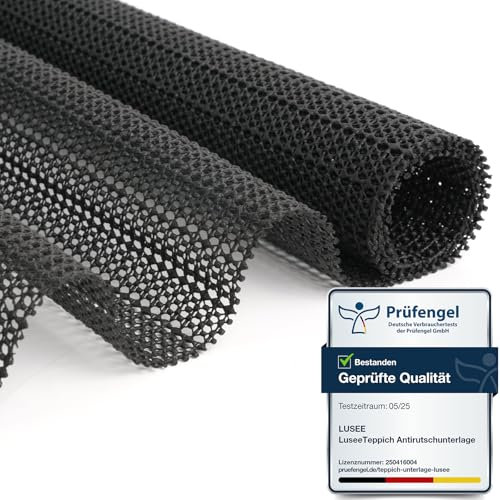LUSEE Sottotappeto Antiscivolo 140x200cm, Rete Sotto Tappeto Antiscivolo per Tappeti, PVC Tagliabile Lavabile Sotto Antiscivolo Tappeto per Moquette Cassetti Ripiani Materasso Divano