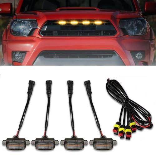 Auto mit Lampe, großer Volumeneinlass für Ford Ranger T9 2023 2024 Wildtrack Sport Xlt Xls Xl Sport, großes Kühlergrill, Außendekoration, Zubehör, A Gelb
