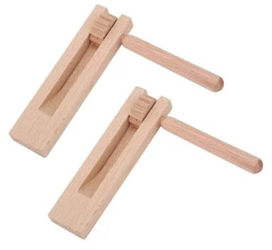 2 Pezzi Cricchetto sonoro in legno, doppio cricchetto rotante in legno, rumorista, sonaglio in legno, strumenti musicali giochi per bambini attività di festa, strumenti musicali per bambini
