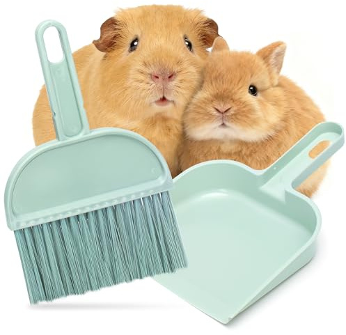 Guinea Pig Cage Cleaner Tool Mini Dustpan and Brush Set for Small Animals/Rabbit/Chinchilla