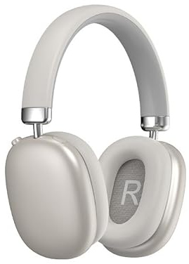 Micmetago StreamMusemax Dripdeall | Kabellose Over-Ear Bluetooth Kopfhörer mit Active Noise Cancelling, Hi-Fi Sound & Bassverstärkung –Komfortpolster für Musik, Reisen & Videocalls (Beige)