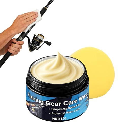 Generisch Angelruten Reiniger | 50g Reibungsarme Pflege Creme - Angelzubehör Pflegewachs - Verhindert Rost, Schnelle Reinigung, Verlängert Lebensdauer