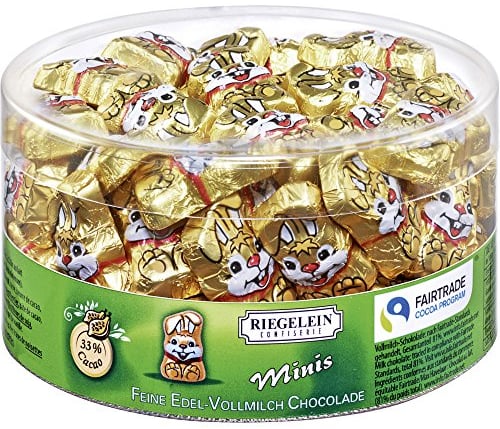 Riegelein Minis Gold-Knuddelhäschen 72 Stück (400g) - Edel-Vollmilch-Schokolade