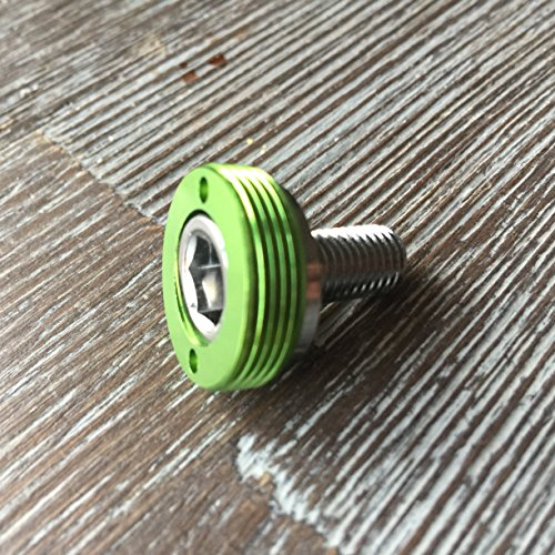Unbekannt Kurbelschrauben farbig mit Alukappe Vierkant Innenlager MTB/Road Tuning Caps Axle Bolts (Grün)