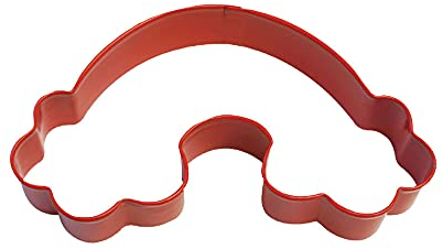 Anniversary House Ausstechform mit Regenbogen-Polyharz-Beschichtung, Rot, 12 cm