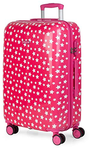 ITACA - Valise Fille Enfant Moyenne Valise Enfant Garcon Bagages Enfant Valise Petite Fille. Valise Enfant Roulette, Fuchsia