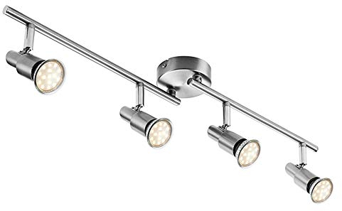 IMPTS LED Deckenleuchte Deckenlampe, 4-flammig Dreh- und schwenkbar 3W GU10 230V IP20 Metall Warmweiß, für Küche Wohnzimmer Schlafzimmer