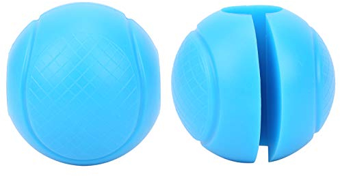 Keenso Gewichtheben Hantel Langhantel Griffe 2pcs Langhantel Griffe Runde Dicke Silikon Hantel Adapter Bälle Langhantel Griff(Blau)