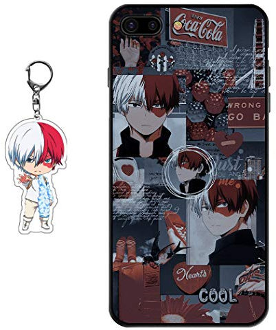 Staremeplz Compatible iPhone 7 Plus/8 Plus Case - Anime Figure Design with Keychain, Soft Silicone TPU Protective Phone Case