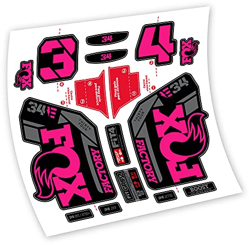 Fox 34 Factory E-Bike 2021 Aufkleber aus Vinyl Gabel (FU - Fuchsia)