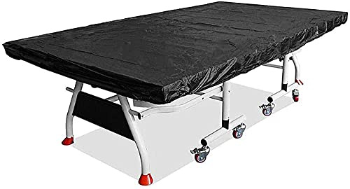 JQDZX Bordtennisbordsskydd, Oxford tyg ping pong bordsskydd skyddshölje vattentät UV-resistent med dragkedja, för bordtennisbord – öppen och stängd 280 x 150 x 5 cm