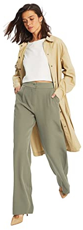 TRENDYOL Damen Trendyol Offene -Gerader Hose Pants, Helles Khaki, 34 EU