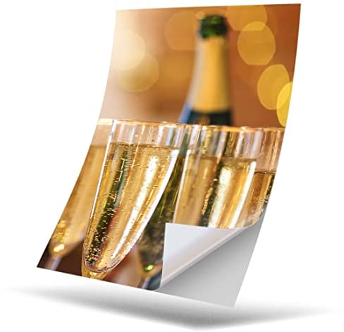 1 x Vinyl Sticker A4 Rectangle Shape 210x297 mm - Champagne Flute Glasses Celebration Art Print Decal Laptop Tablet Luggage Car Wall Fridge Door Sticker #16077