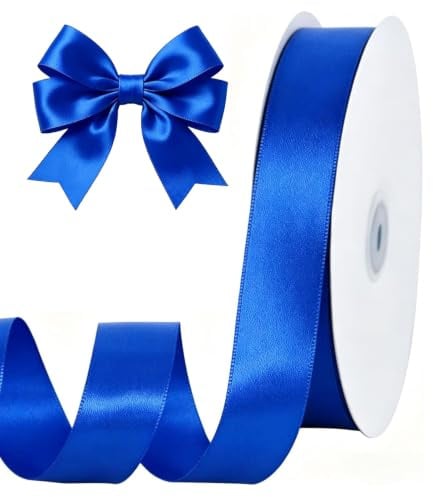 TONIFUL Satin Geschenkband 25mm x 91m,dunkelblau Geschenkverpackungsband für Geschenkverpackung Weihnachten Geburtstag Valentinstag Hochzeit DIY Dekoration