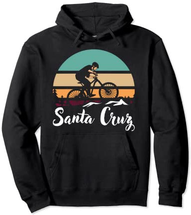 Cooler Retro Sunset Fahrradfahrer Santa Cruz Pullover Hoodie
