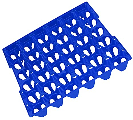 Hztyyier 5 Pezzi 30 Celle Portauovo in Plastica Portauovo Vassoio Portauovo Portauovo per Stoccaggio Trasporto Ciascuno Contiene (Blu)