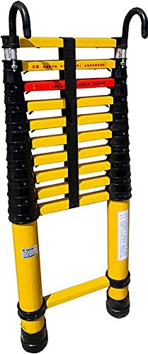 Fiberglass Telescoping Ladder with Hook, 5m/4.5m/4m/3.5m/3m/2.5m/2m Extension Ladder, Extend Climb Telescopic Ladders for Home Roof Electrical Work (Size : 3.5m/11.5ft)