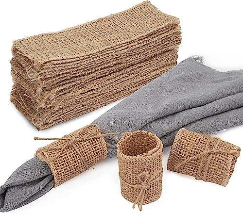 Serviettenringe aus Jute,SYZOW 100 Stück Serviettenringe Napkin Rings Serviettenschnalle Serviettenringe Weihnachten Serviettenringe Set für Hochzeit Weihnachten Geburtstag (1 Typ)