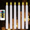 WRalwaysLX Max 2500hours 6 Pack 9 Dekorative LED Kegelkerzen mit Fernbedienung, flackernde flammenlose Kerzen, verwendet für Flur, Badezimmer, durch 2*AA Batterien (nicht enthalten)