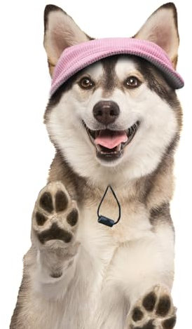 BASVII Casquette de Baseball pour Chiens - Ajustable avec Trous pour Oreilles - Chapeau de Soleil, Convient aux Petite, Moyenne et Grande Taille (Rose, XL)