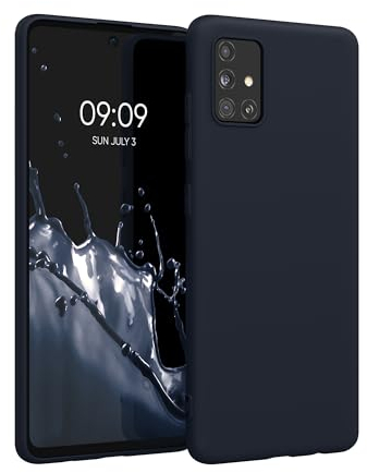 kwmobile Hülle kompatibel mit Samsung Galaxy A51 Hülle - weiches TPU Silikon Case - Cover geeignet für kabelloses Laden - Dunkelblau