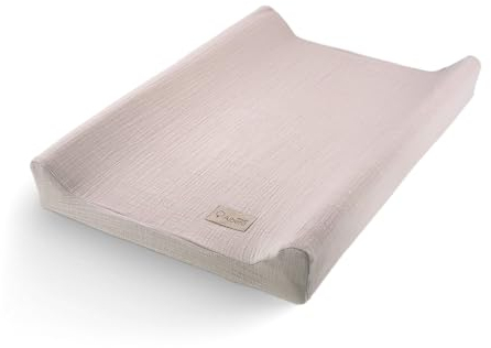 Albero Mio 70x50 cm | Wickeltischbezug | Kuscheliger und saugfähiger Musselinbezug | 100% Baumwolle | Bezug mit Gummiband | Boho beige