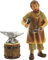 FADEDA 3X Schmied mit Amboss/Höhe:8 cm/handbemalt/detailgetreue Krippen Figuren - Weihnachten Tisch Dekoration Krippe Zubehör