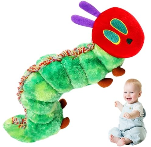 VEghee Raupe Nimmersatt Plüschtiere Weiche Raupen Kuscheltier Spielfigur Plüsch Kuschelkissen Gefüllte Tiergeschenke Tolles Geschenk für Jungen Und Mädchen Zum Fantasievollen Spielen.