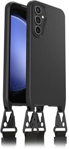OtterBox React Necklace Hülle für Samsung Galaxy S23 FE, schützende Hülle mit Verstellbarer und Abnehmbarer Handykette, Getestet nach Militärstandard, Schwarz, Keine Einzelhandelsverpackung