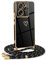 Frauen Mädchen Handykette Kompatibel mit Xiaomi 13T/13T Pro - Silikon Hülle mit Band - Handyhülle für Xiaomi 13T/13T Pro Herz Love Design Galvanik - in schwarzes Gold