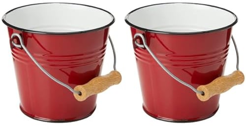 Ibili Allzweck Eimer Roja 1,5 l in rot, Holz, 14 x 14 x 20 cm (Packung mit 2)