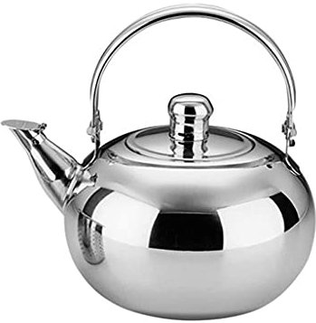 Edelstahl-Wasserkocher, warmer Weinkessel, Tee-Set mit Sieb, Teekanne, Kaffeemaschine, Design, Wärmeisolierung, Anti-Verbrühungs-Wasserkocher (Silber, 14 cm)