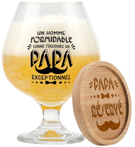 Blumuze Cadeau Fete Des Peres,Personnalisée Verre À Bière Cadeau Anniversaire Papa Homme, Père Anniversaire Cadeaux 17oz Verre À Bière Idee Cadeaux Papa Noel