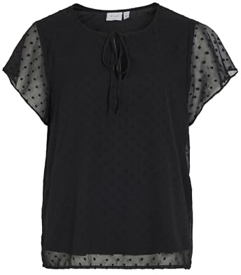 Vila Female Oberteil mit kurzen Ärmeln Gepunktetes | Short Sleeved Top
