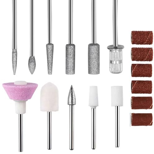 EUDUQ 11 Stück Bits für Nagelfräser,Korund Nagelbohrer,Professioneller nail drill bit,Fräser Aufsatz für Gel Acryl Nagelhaut,Nagelfräser Aufsätze für Maniküre Pediküre
