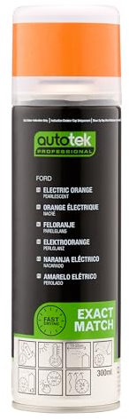 AutoTek Professional Exact Match Car Spray Paint, Ford Electric Orange Pearl Aerosol Spray, 300 ml