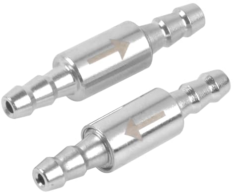 Rapidbok 2 Stück Edelstahl Rückschlagventil Set für Aquarium 3.6mm, Luftschlauch & CO2 Anlage, geeignet für 4-6mm Luftrohre