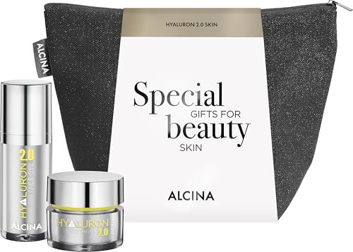 ALCINA Geschenkset Hyaluron 2.0 Haut - beinhaltet 1x Face Gel & 1x Face Cream | 1x 30 ml & 1x 50 ml | Feuchtigkeitspflege | intensive Feuchtigkeitsversorgung | Durstlöscher für die Haut | mit Hyaluron