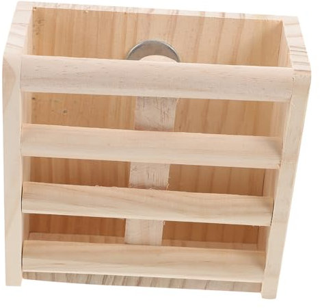 Sosoport Wooden Grass Rack for Rabbits Guinea Pigs Fence Shaped Feeder Hay Holder Cage Decor Mountable Rack