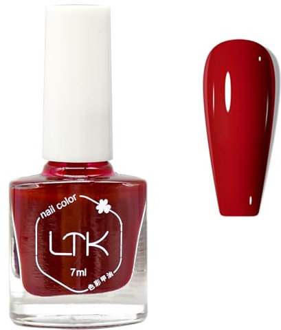 Nail Polish - Cherry Red Nail Polish - Quick Dry Burgundy Red Nail Polish - Dark Red Christmas Nail Polish Long Lasting - 60 Second Breathable Nail Polish DIY Nail Art at Home
