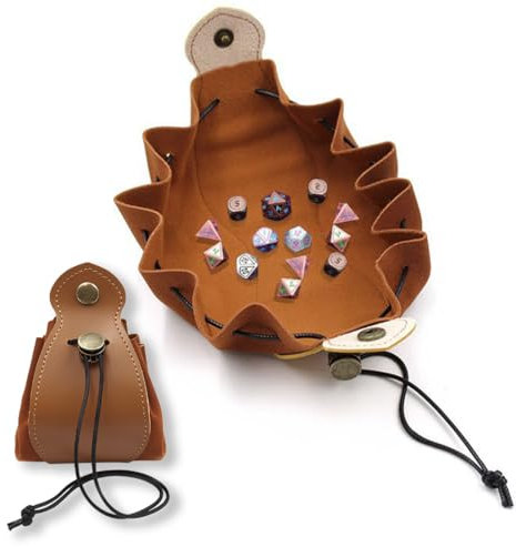 NHQ 2in1 Würfelbeutel,Würfelbrett,Dice Tray,Würfelmatte,Dice Tray,Würfelaufbewahrung und Würfelunterlage,Ideal für DND Würfel,Pen and Paper Zubehör,Geschenk,DND Zubehör