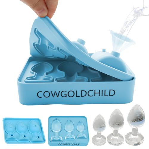 CowGoldChild Eiswürfelform Silikon mit Deckel - Eiswürfelbehälter Ice Cube Tray Silikonform Eiswürfel Lustig Gefrierform Lustige Whiskey Kaffee Cocktail Partygeschenke für Erwachsene