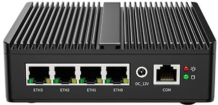 Micro Firewall, 4 puertos LAN Inter i226-V de 2.5 Gbe, mini PC Celeron N5100 Quad Core, compatible con AES-NI Barebone Router PC VPN HDMI DP 8GB 128GB