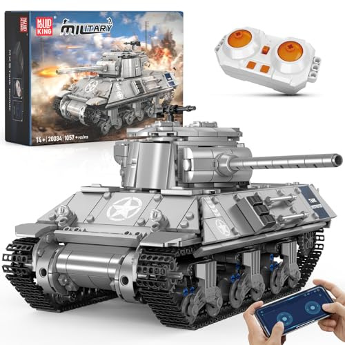 Mould King 20034 Technik Panzer Bausteine, 1057 Teile Militär Panzer Spielzeug Bausteine Konstruktionsspielzeug mit Motor, Geschenk für Erwachsene und 16 Jahre